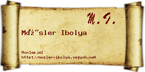 Mösler Ibolya névjegykártya